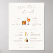 OASIS Taupe Signature Drinken Wedding Bar Sign Poster (Voorkant)