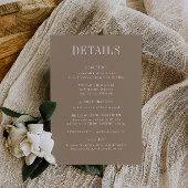 OASIS Taupe Wedding Details Kaart