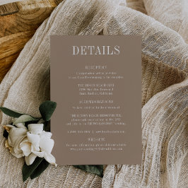 OASIS Taupe Wedding Details Kaart