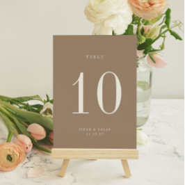 OASIS Taupe Wedding Table Number Card Kaart