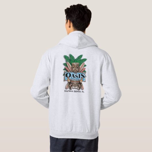 Oasis Tiki Bar en Grill Hoodie (licht) (Achterkant volledig)