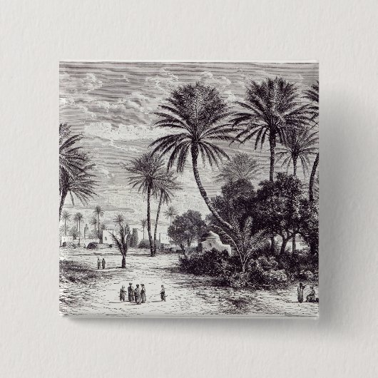 Oasis van Gafsa: Tunis Vierkante Button 5,1 Cm (Voorkant)
