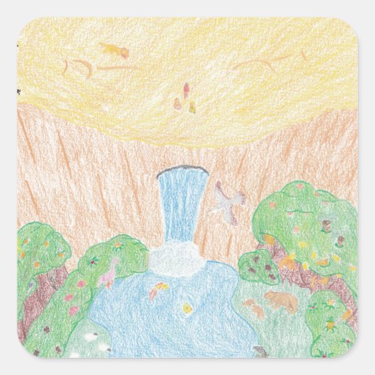 Oasis Vierkante Sticker (Voorkant)