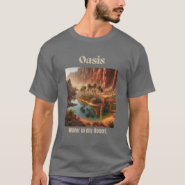 Oasis Water Desert Geography Donkergrijs T-shirt