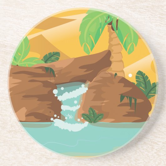 Oasis Zandsteen Onderzetter (Voorkant)