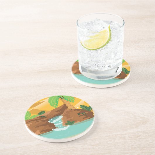 Oasis Zandsteen Onderzetter (Zijkant)