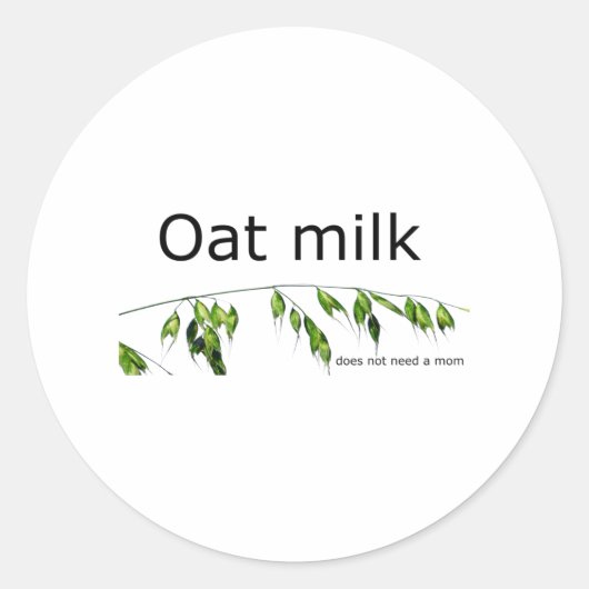 Oat milk ronde sticker (Voorkant)