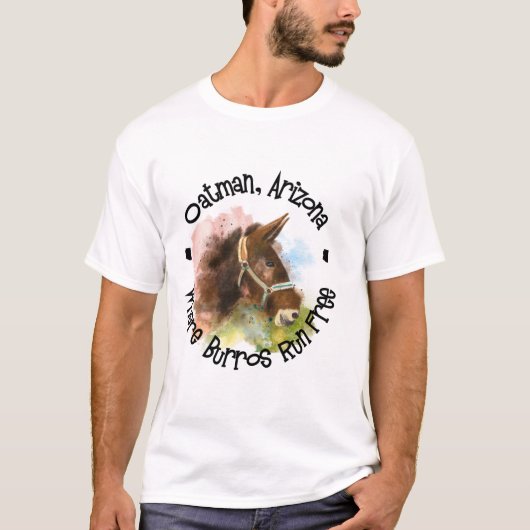Oatman, Arizona, waar Burros vrij loopt T-shirt (Voorkant)