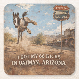 Oatman Arizona Wild Burro Barbenodigdheden Kartonnen Onderzetters