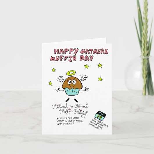 Oatmeal Muffin Day Greeting Card Kaart (Voorkant)