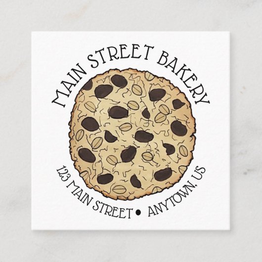 Oatmeel Raisin Cookie Bakery Bake Shop Pastry Chef Vierkante Visitekaartje (Voorkant)