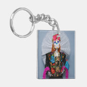 Oaxaca Calavera Catrina Tehuana Sleutelhanger (Voorkant Links)