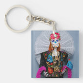 Oaxaca Calavera Catrina Tehuana Sleutelhanger (Voorkant)