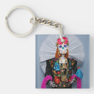 Oaxaca Calavera Catrina Tehuana Sleutelhanger