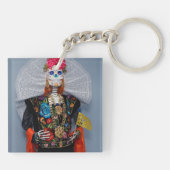 Oaxaca Calavera Catrina Tehuana Sleutelhanger (Achterkant)