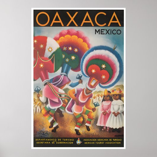 Oaxaca Kunst Mexico Reisposter Mexicaanse Dans Poster (Voorkant)