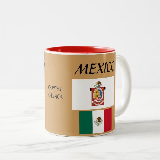 Oaxaca Mexico Crest & Flag Mok (Voorkant rechts)