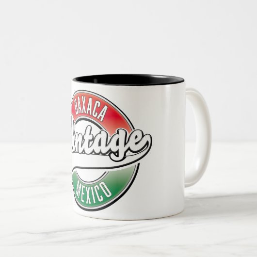 Oaxaca mexico  logo. tweekleurige koffiemok (Voorkant rechts)