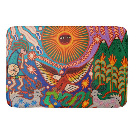 Oaxaca Mexico Mexican Tribal Art Boho Travel Badmat (Voorkant)