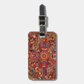 Oaxaca Mexico Mexican Tribal Art Boho Travel Bagagelabel (Voorkant verticaal)