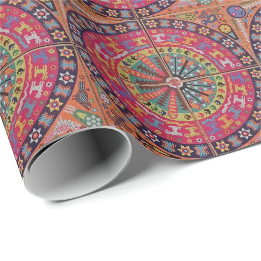 Oaxaca Mexico Mexican Tribal Art Boho Travel Cadeaupapier (Rol Hoek)