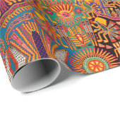 Oaxaca Mexico Mexican Tribal Art Boho Travel Cadeaupapier (Rol Hoek)