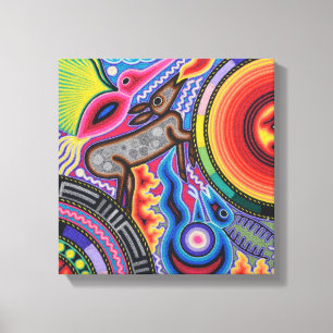 Oaxaca Mexico Mexican Tribal Art Boho Travel Canvas Afdruk