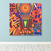 Oaxaca Mexico Mexican Tribal Art Boho Travel Canvas Afdruk (Insitu (Houten vloer))