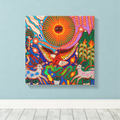 Oaxaca Mexico Mexican Tribal Art Boho Travel Canvas Afdruk (Insitu (Houten vloer))