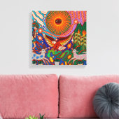 Oaxaca Mexico Mexican Tribal Art Boho Travel Canvas Afdruk (Insitu (Woonkamer))