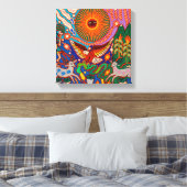 Oaxaca Mexico Mexican Tribal Art Boho Travel Canvas Afdruk (Insitu (Slaapkamer))