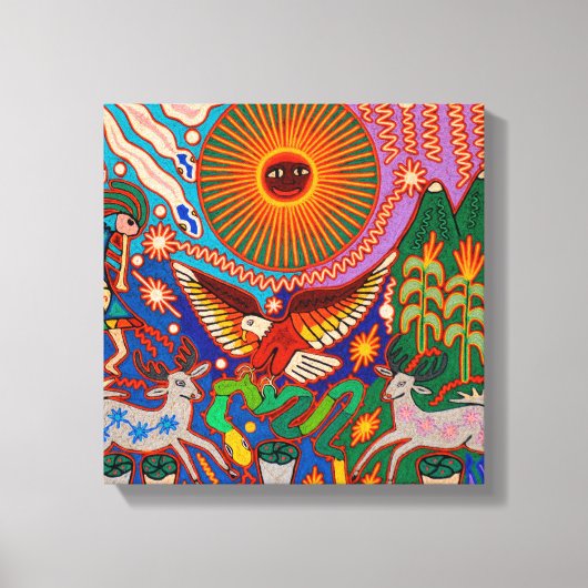 Oaxaca Mexico Mexican Tribal Art Boho Travel Canvas Afdruk (Voorkant)