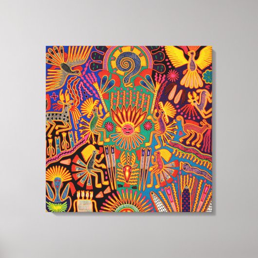 Oaxaca Mexico Mexican Tribal Art Boho Travel Canvas Afdruk (Voorkant)