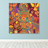 Oaxaca Mexico Mexican Tribal Art Boho Travel Canvas Afdruk (Insitu (Houten vloer))