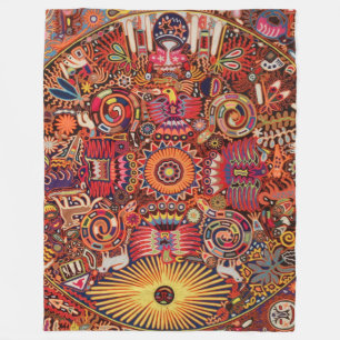 Oaxaca Mexico Mexican Tribal Art Boho Travel Fleece Deken