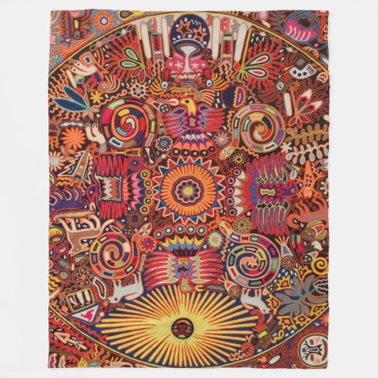 Oaxaca Mexico Mexican Tribal Art Boho Travel Fleece Deken (Voorkant)