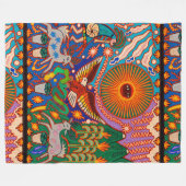 Oaxaca Mexico Mexican Tribal Art Boho Travel Fleece Deken (Voorkant (Horizontaal))