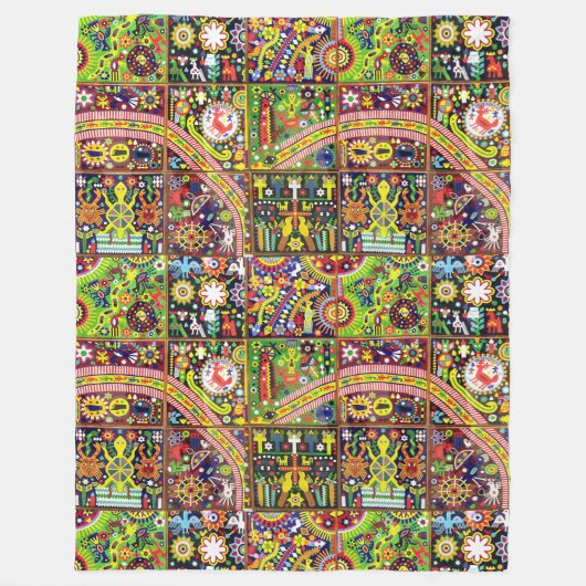 Oaxaca Mexico Mexican Tribal Art Boho Travel Fleece Deken (Voorkant)