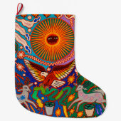 Oaxaca Mexico Mexican Tribal Art Boho Travel Grote Kerstsok (Voorkant)