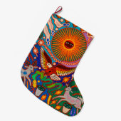 Oaxaca Mexico Mexican Tribal Art Boho Travel Grote Kerstsok (Voorkant (Hangend))