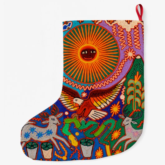 Oaxaca Mexico Mexican Tribal Art Boho Travel Grote Kerstsok (Achterkant)