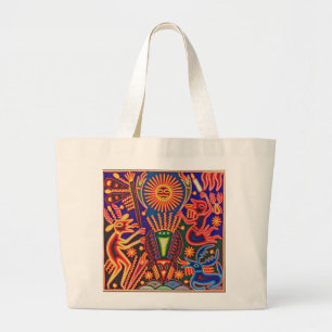 Oaxaca Mexico Mexican Tribal Art Boho Travel Grote Tote Bag