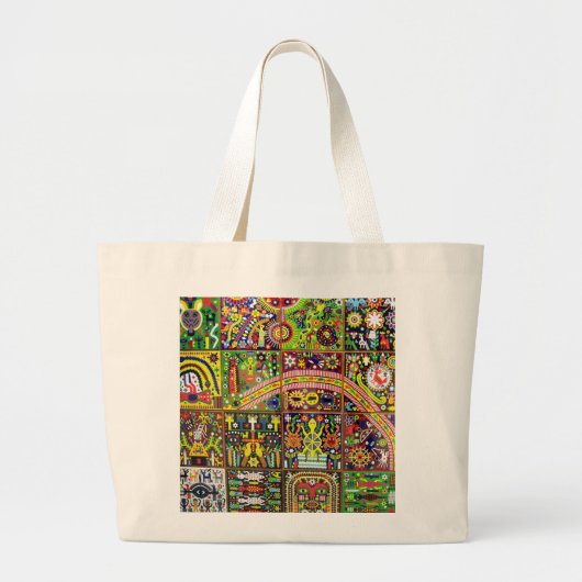 Oaxaca Mexico Mexican Tribal Art Boho Travel Grote Tote Bag (Voorkant)