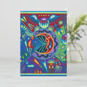 Oaxaca Mexico Mexican Tribal Art Boho Travel Kaart (Staand voorkant)