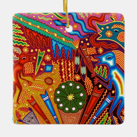 Oaxaca Mexico Mexican Tribal Art Boho Travel Keramisch Ornament (Voorkant)