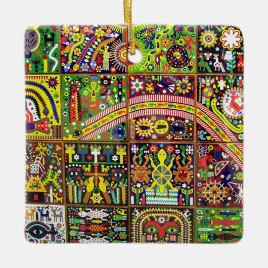 Oaxaca Mexico Mexican Tribal Art Boho Travel Keramisch Ornament (Voorkant)