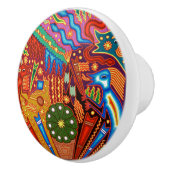 Oaxaca Mexico Mexican Tribal Art Boho Travel Keramische Knop (Rechts)
