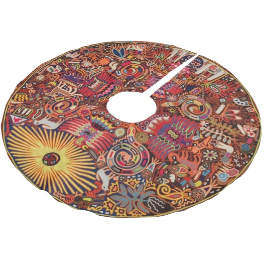 Oaxaca Mexico Mexican Tribal Art Boho Travel Kerstboom Rok (Gekanteld)