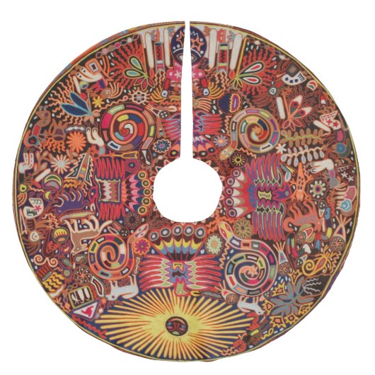 Oaxaca Mexico Mexican Tribal Art Boho Travel Kerstboom Rok (Voorkant)