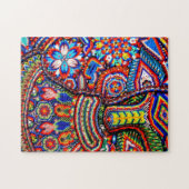 Oaxaca Mexico Mexican Tribal Art Boho Travel Legpuzzel (Horizontaal)
